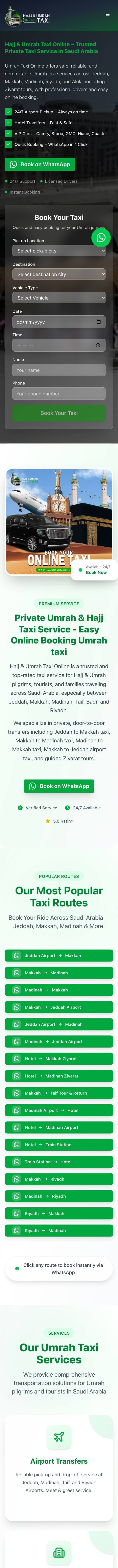 Hajj & Umrah Taxi Online on mobile